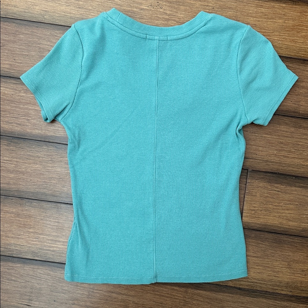 Z Supply Teal Short Sleeve Ribbed Tee Size M - Picture 5 of 5